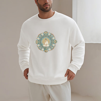 Sudadera con forro polar suave y diseño de Buda y mandala de Mythstone 