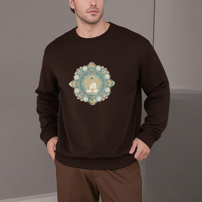 Sudadera con forro polar suave y diseño de Buda y mandala de Mythstone 