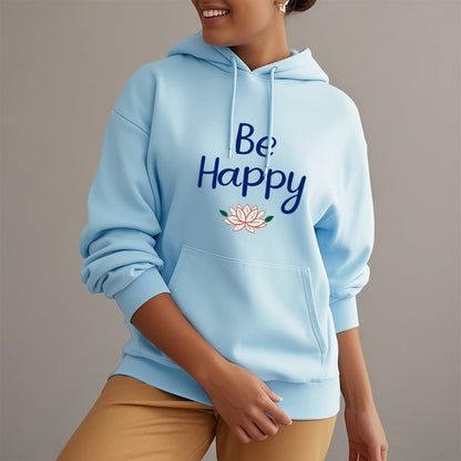 Mythstone Be Happy Lotus Fleece Lined Polyester Hoodie