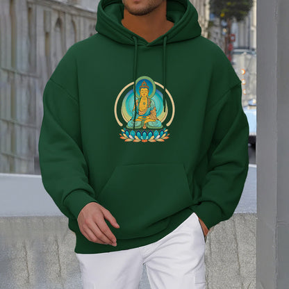 Mythstone Lotus Buddha Fleece Lined Polyester Hoodie