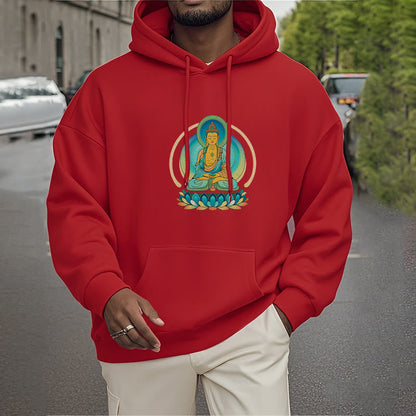 Mythstone Lotus Buddha Fleece Lined Polyester Hoodie