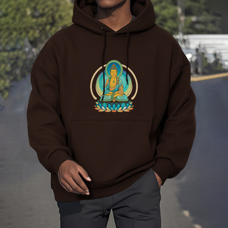 Mythstone Lotus Buddha Fleece Lined Polyester Hoodie