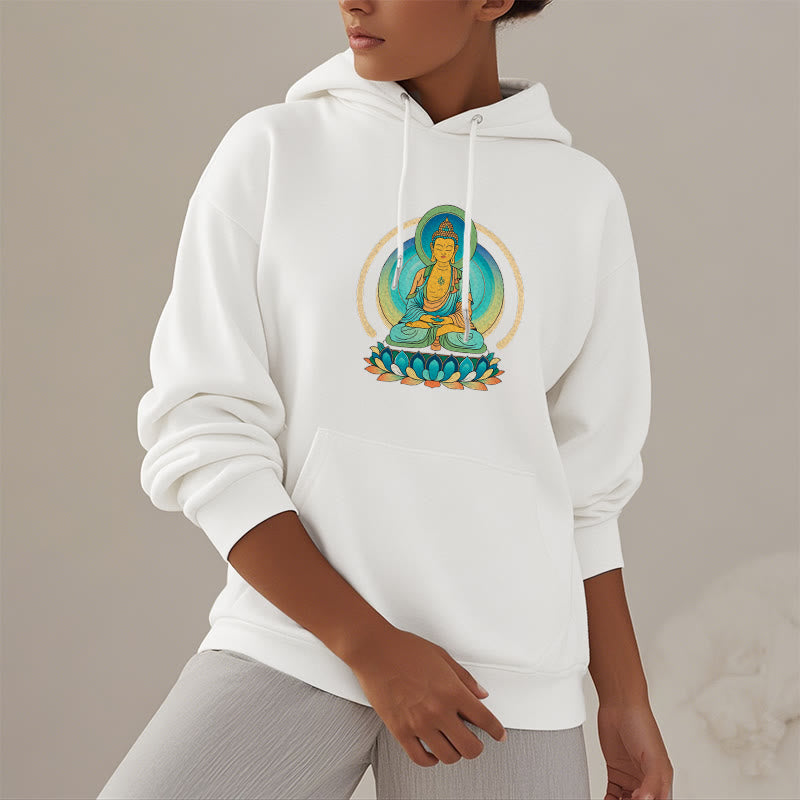 Mythstone Lotus Buddha Fleece Lined Polyester Hoodie