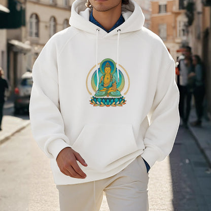 Mythstone Lotus Buddha Fleece Lined Polyester Hoodie