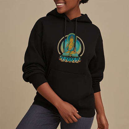 Mythstone Lotus Buddha Fleece Lined Polyester Hoodie