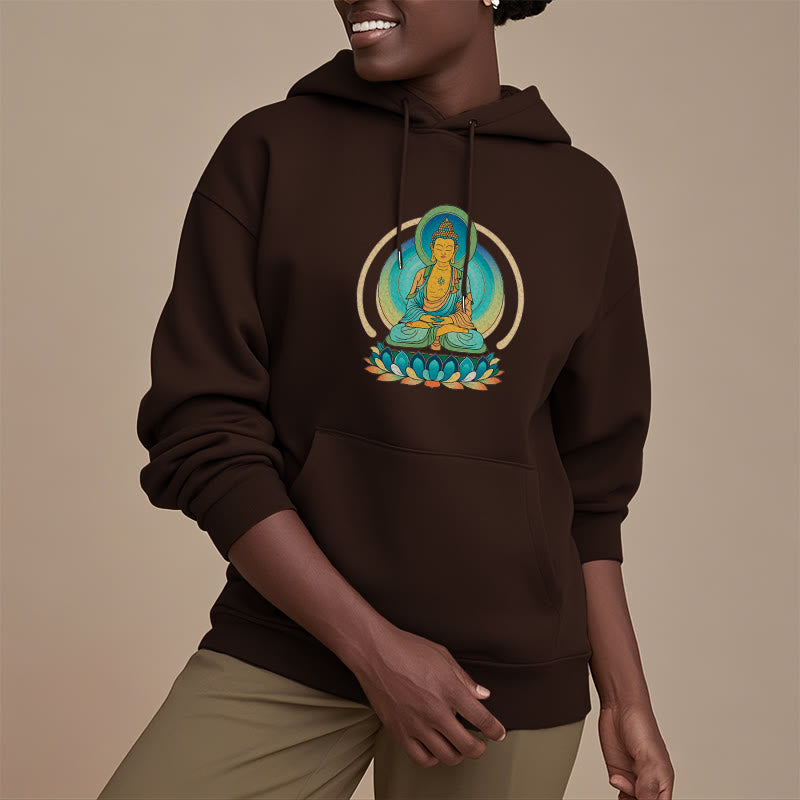 Mythstone Lotus Buddha Fleece Lined Polyester Hoodie