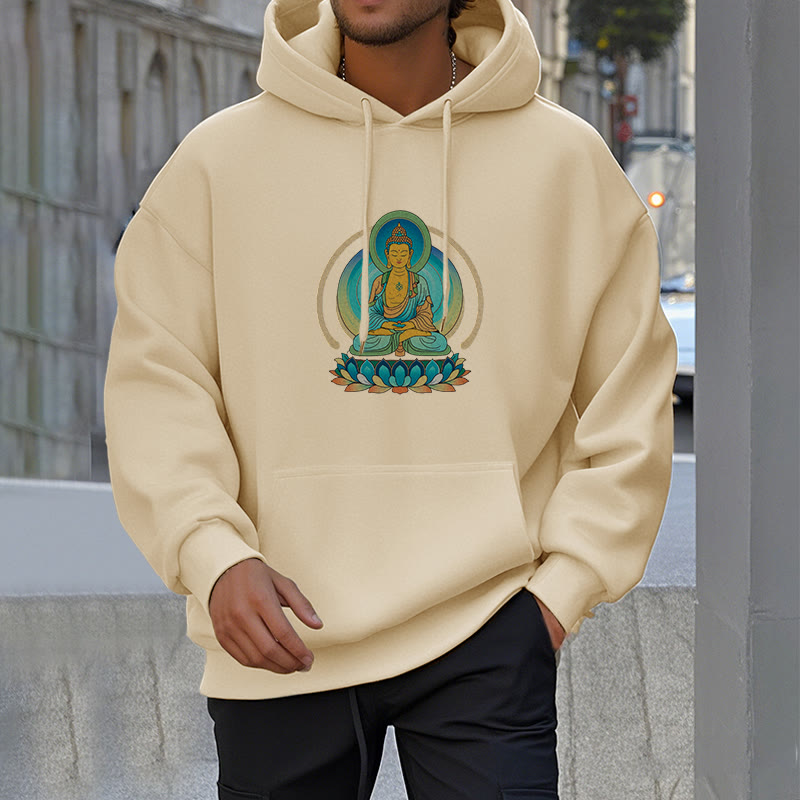 Mythstone Lotus Buddha Fleece Lined Polyester Hoodie