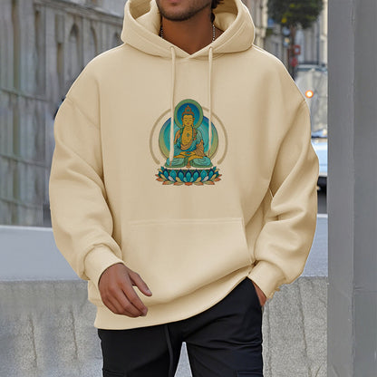 Mythstone Lotus Buddha Fleece Lined Polyester Hoodie