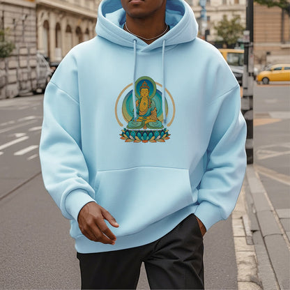 Mythstone Lotus Buddha Fleece Lined Polyester Hoodie