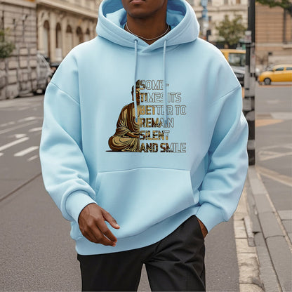 Mythstone Sometimes It's Better To Remain Silent And Smile Fleece Lined Polyester Hoodie