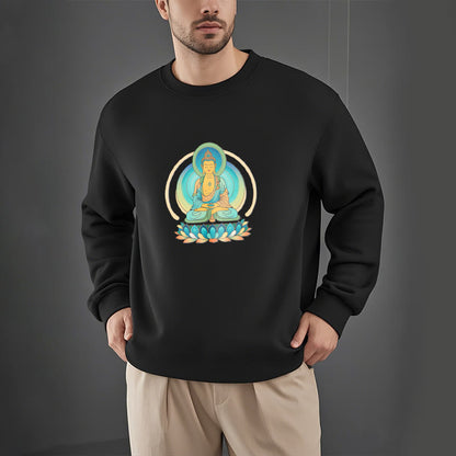 Mythstone Lotus Meditation Buddha Fleece Lined Sweatshirt