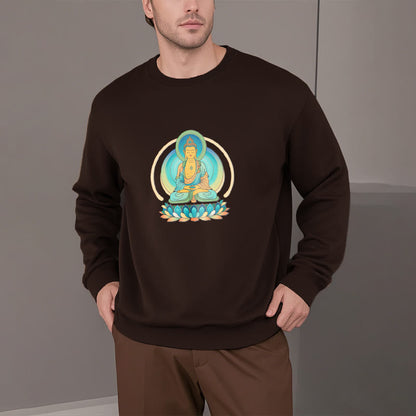 Mythstone Lotus Meditation Buddha Fleece Lined Sweatshirt