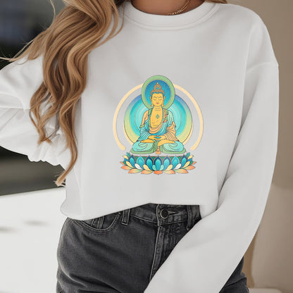 Mythstone Lotus Meditation Buddha Fleece Lined Sweatshirt