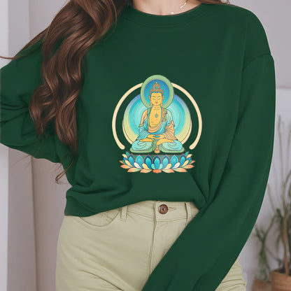 Mythstone Lotus Meditation Buddha Fleece Lined Sweatshirt