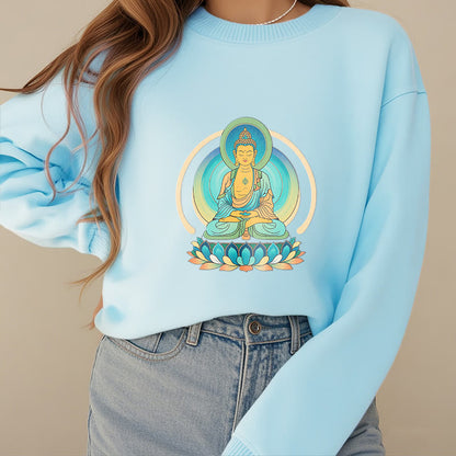 Mythstone Lotus Meditation Buddha Fleece Lined Sweatshirt