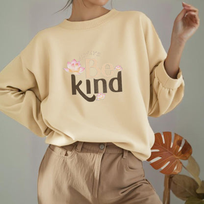 Mythstone BE KIND Round Neck Fleece Lined Sweatshirt