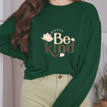 Mythstone BE KIND Round Neck Fleece Lined Sweatshirt