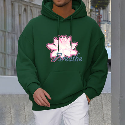 Mythstone BREATHE Lotus Flower Fleece Lined Polyester Hoodie