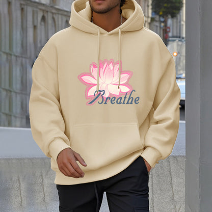 Mythstone BREATHE Lotus Flower Fleece Lined Polyester Hoodie