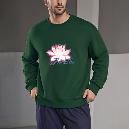 Mythstone BREATHE Lotus Round Neck Fleece Lined Sweatshirt