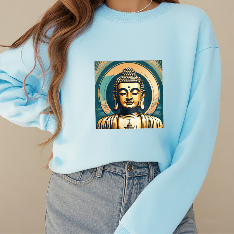 Mythstone Golden Buddha Fleece Lined Sweatshirt