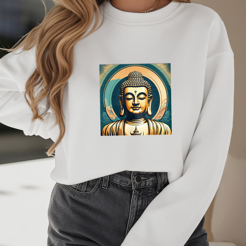 Mythstone Golden Buddha Fleece Lined Sweatshirt