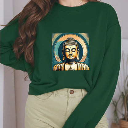 Mythstone Golden Buddha Fleece Lined Sweatshirt