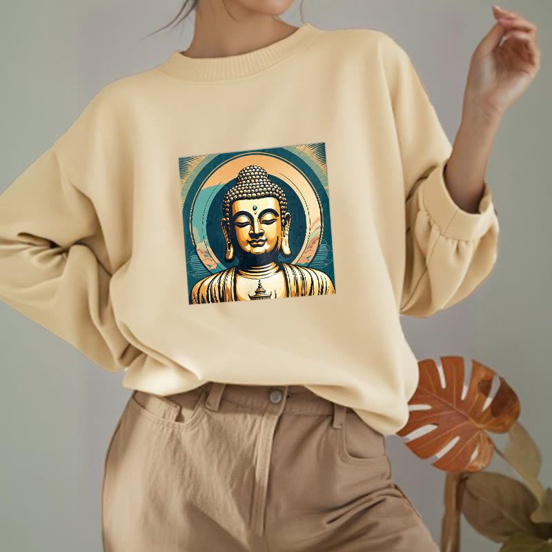 Mythstone Golden Buddha Fleece Lined Sweatshirt