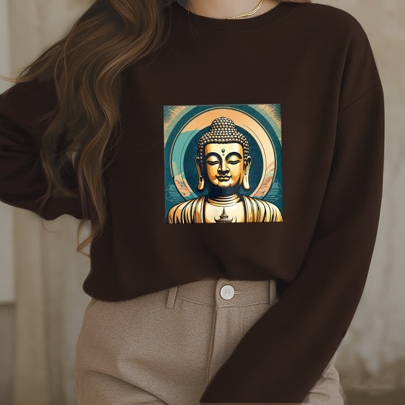 Mythstone Golden Buddha Fleece Lined Sweatshirt