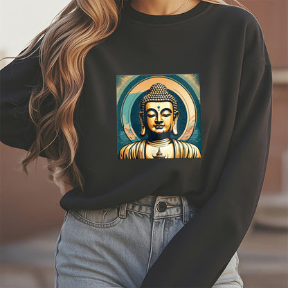 Mythstone Golden Buddha Fleece Lined Sweatshirt