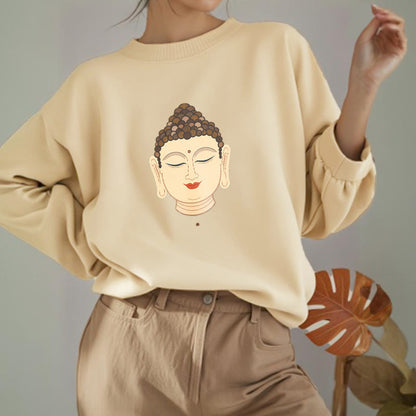 Mythstone Meditation Buddha Fleece Lined Polyester Sweatshirt