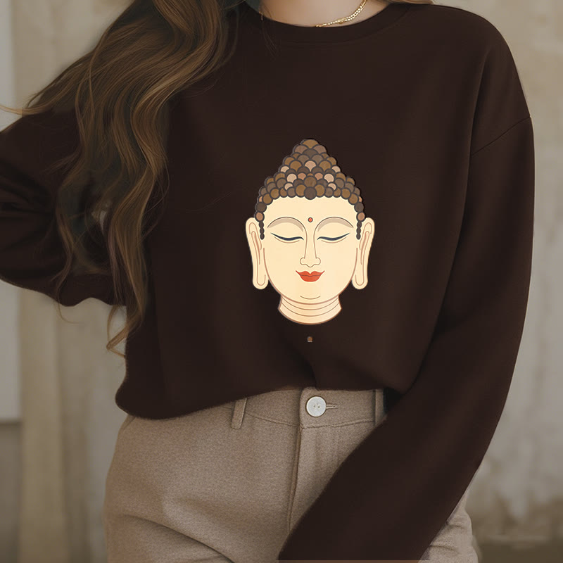 Mythstone Meditation Buddha Fleece Lined Polyester Sweatshirt