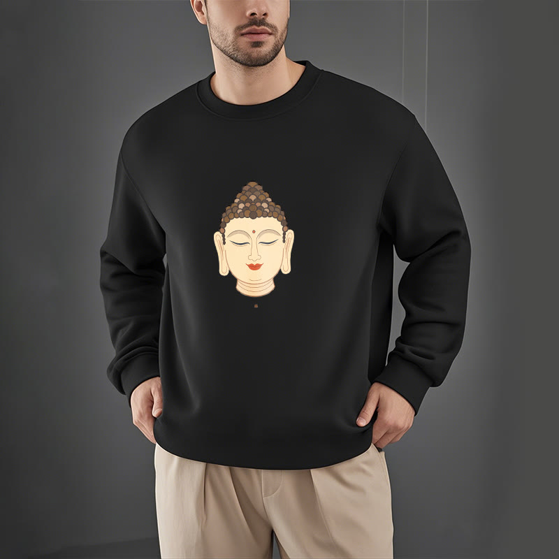 Mythstone Meditation Buddha Fleece Lined Polyester Sweatshirt