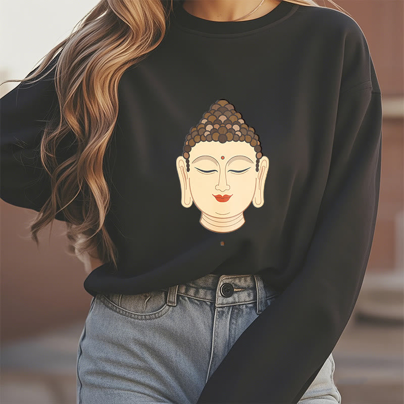 Mythstone Meditation Buddha Fleece Lined Polyester Sweatshirt