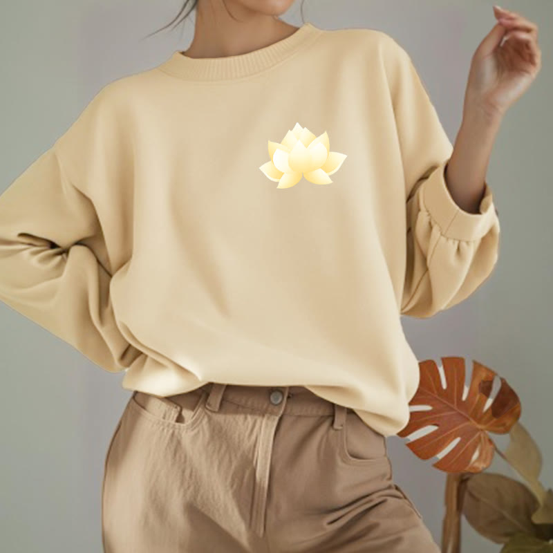 Mythstone Lotus I Am Trying To Be Better Fleece Lined Polyester Sweatshirt