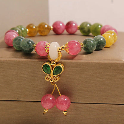 Mythstone Tourmaline Jade Butterfly Wisdom Bracelet