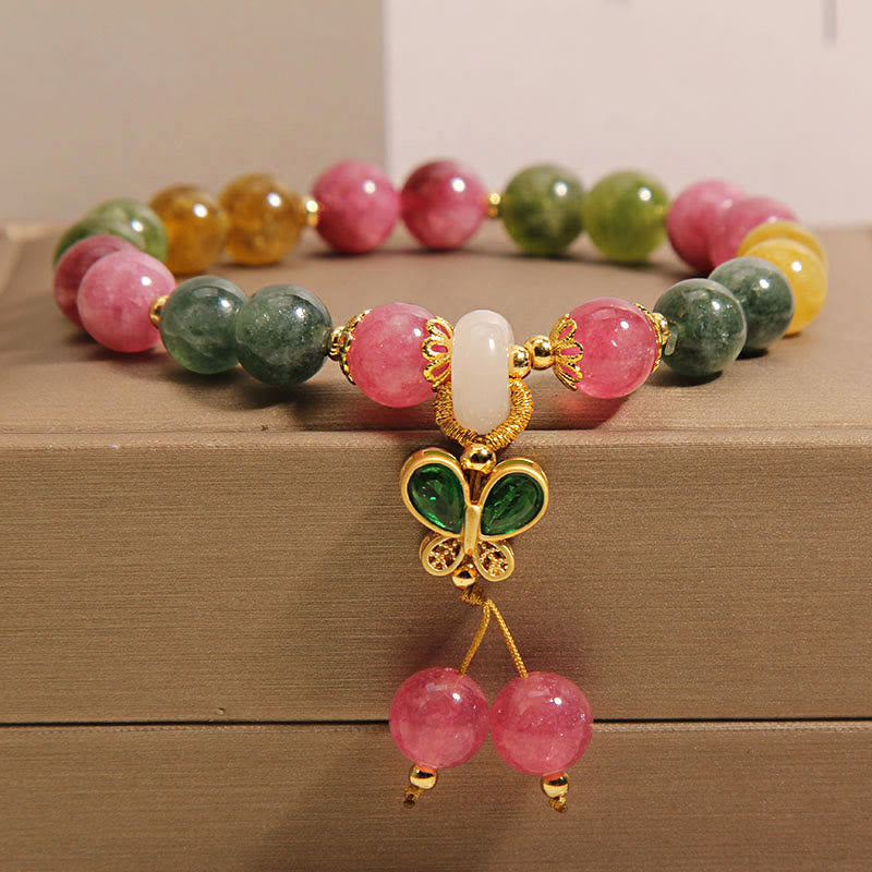 Mythstone Tourmaline Jade Butterfly Wisdom Bracelet