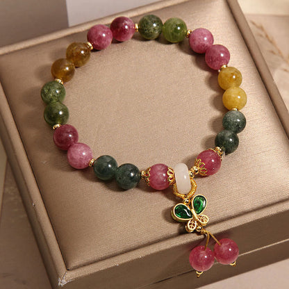 Mythstone Tourmaline Jade Butterfly Wisdom Bracelet