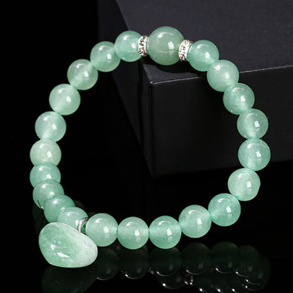 Pulsera de equilibrio con forma de corazón de amor y aventurina verde de varios cristales Mythstone 