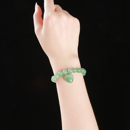 Pulsera de equilibrio con forma de corazón de amor y aventurina verde de varios cristales Mythstone 