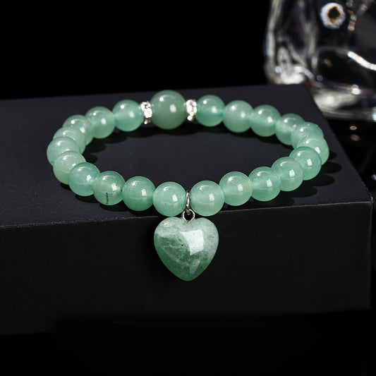 Mythstone Various Crystal Green Aventurine Love Heart Balance Bracelet