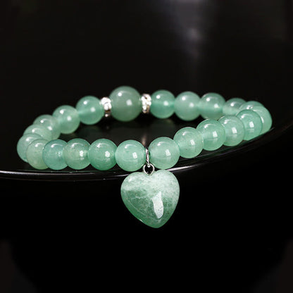 Pulsera de equilibrio con forma de corazón de amor y aventurina verde de varios cristales Mythstone 