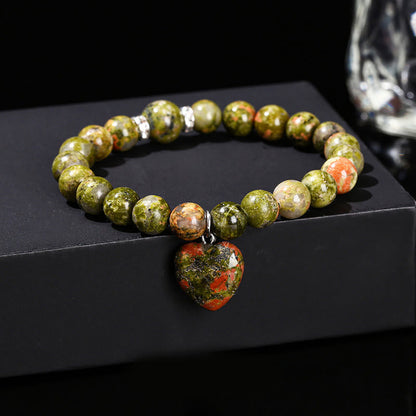 Pulsera de equilibrio con forma de corazón de amor y aventurina verde de varios cristales Mythstone 