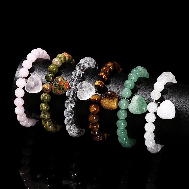 Pulsera de equilibrio con forma de corazón de amor y aventurina verde de varios cristales Mythstone 