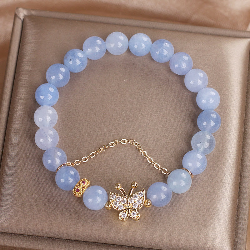 Mythstone Aquamarine Butterfly Serenity Bracelet