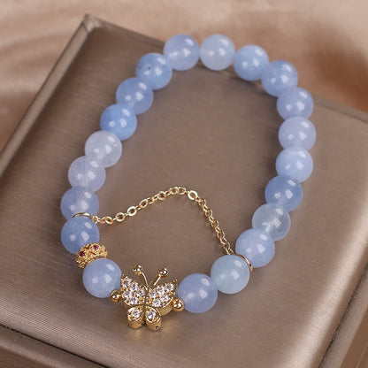 Mythstone Aquamarine Butterfly Serenity Bracelet