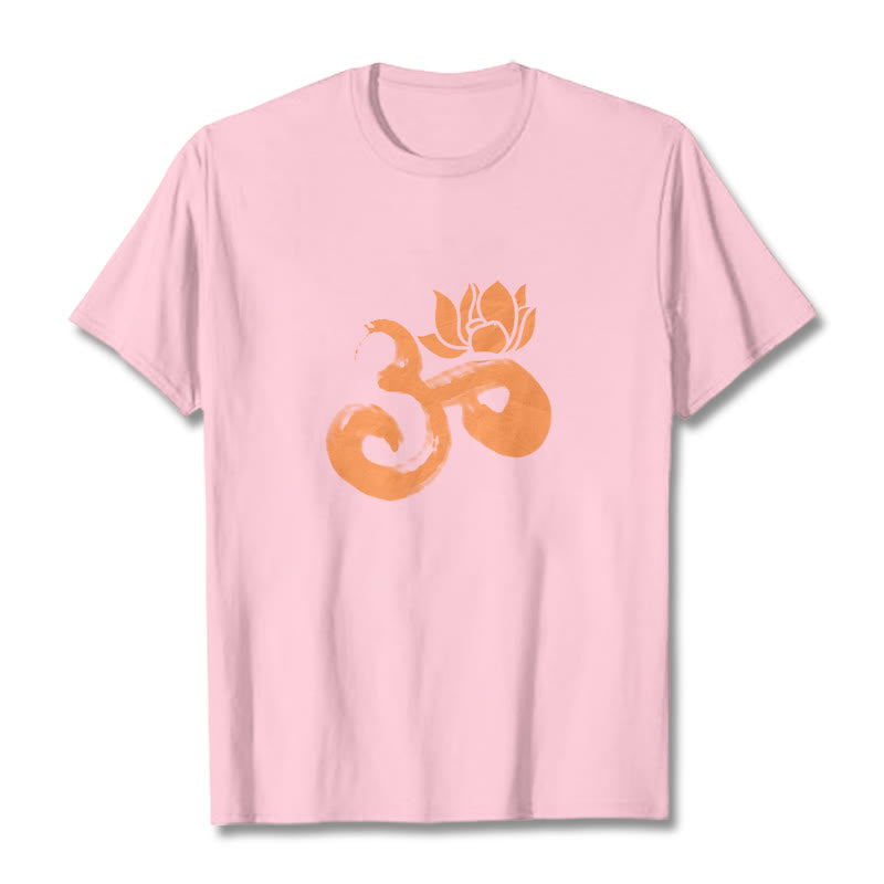 Mythstone OM Lotus Flower Cotton Tee T-shirt