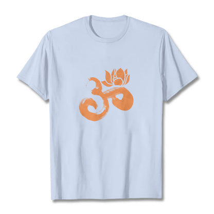 Mythstone OM Lotus Flower Cotton Tee T-shirt