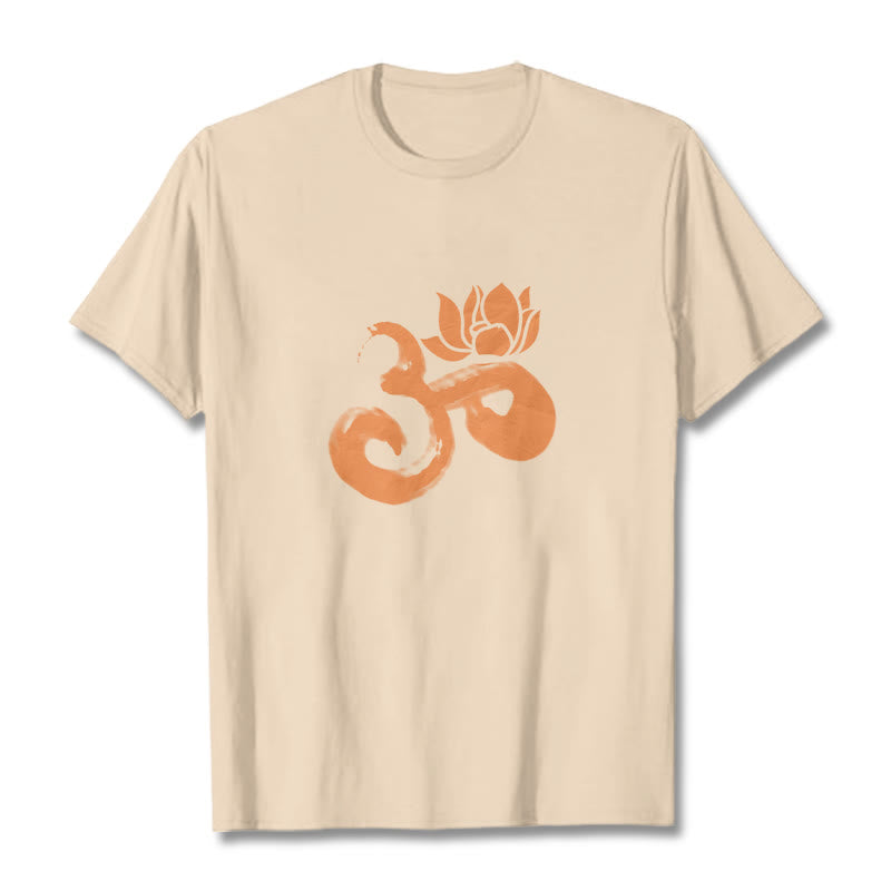 Mythstone OM Lotus Flower Cotton Tee T-shirt