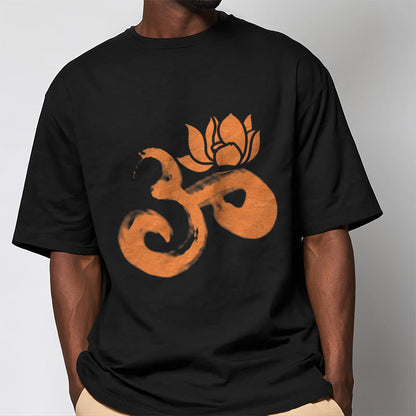 Mythstone OM Lotus Flower Cotton Tee T-shirt